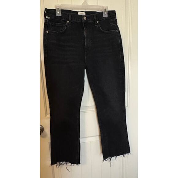 Citizens Of Humanity Isola Cropped Boot Cut Frayed Hem in Stormy Jeans 30 - Picture 3 of 9